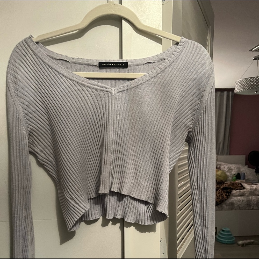 brandy mellville lavender long sleeve one size fits all